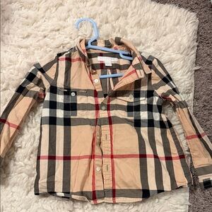 Burberry Kids Plaid Shirt - Beige, Black, and Red